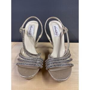 Prom shoe -Dahlia Platform Sandal, feature jeweled, asymmetrical straps W 6.5